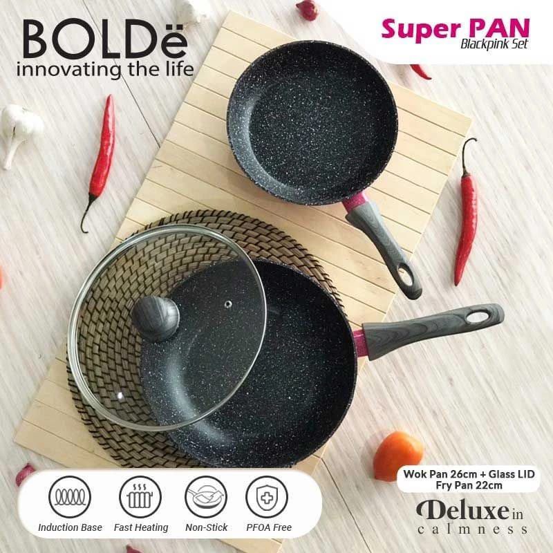 Super PAN Granite 5 pcs Sets BLACKPINK Original BOLDe FREE Spatula &amp; Sponge