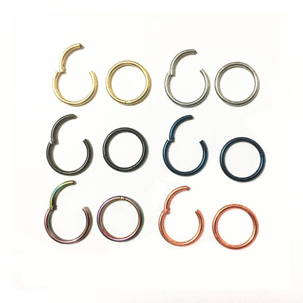 Anting Tindik Hidung / Tulang Rawan Telinga / Alis Bentuk Spiral Bahan Titanium