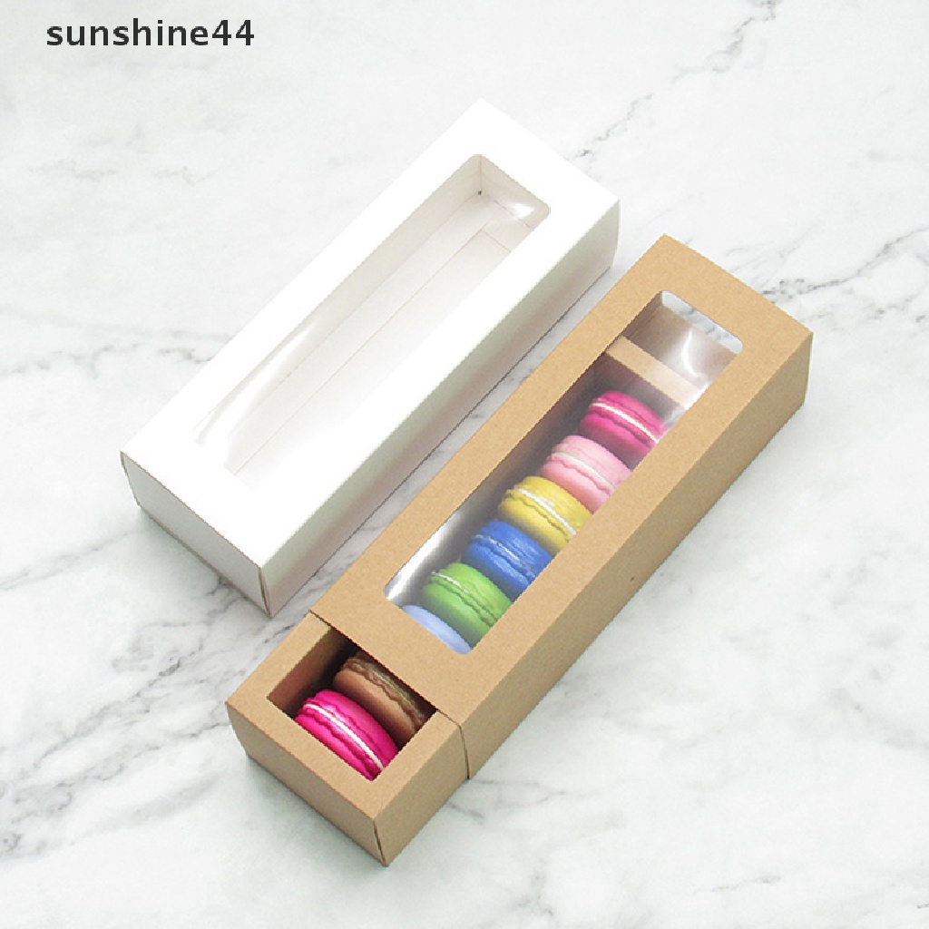 Sunshine Kotak Kemasan Macaron / Kue / Biskuit Bahan Kertas Untuk Dekorasi Pesta Pernikahan