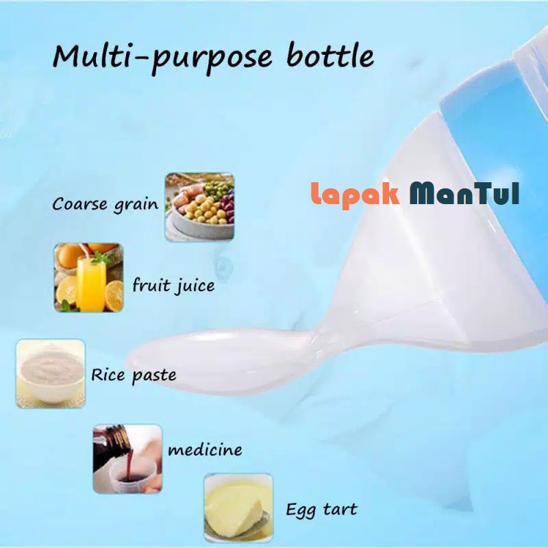 LM-0001 Botol Sendok Makan Bayi MPASI Baby Feeder BPA Free Botol Bayi Silikon Anti Tumpah