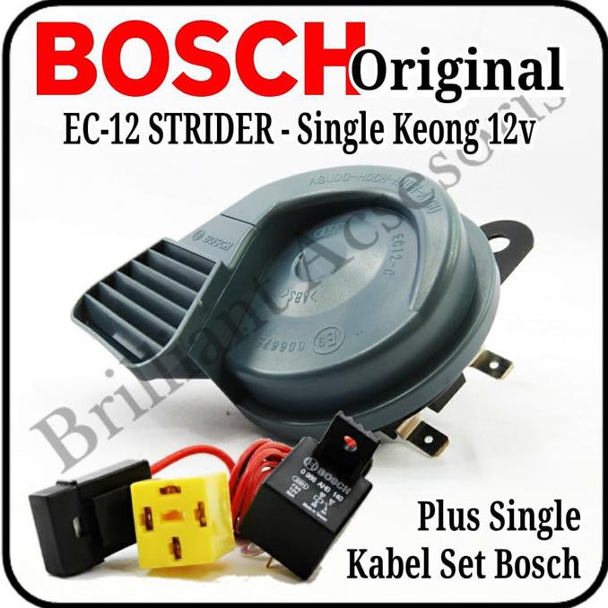 Ready Klakson Single Keong 12v Plus Kbl Set Bosch - Klakson Motor -