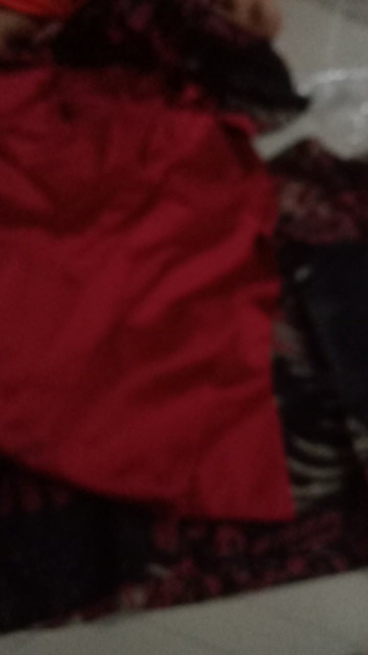 Maura Cople - Sania Ruffle Batik Cople Jazy Gamis Syari - Gamis Kerah Velvet Merah