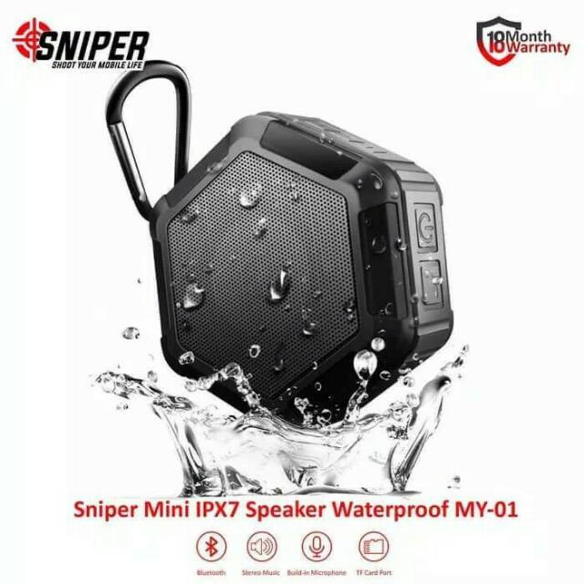 SNIPER Mini MY-01 IPX7 Waterproof Bluetooth Speaker Portable Garansi Resmi SNIPER Indonesia