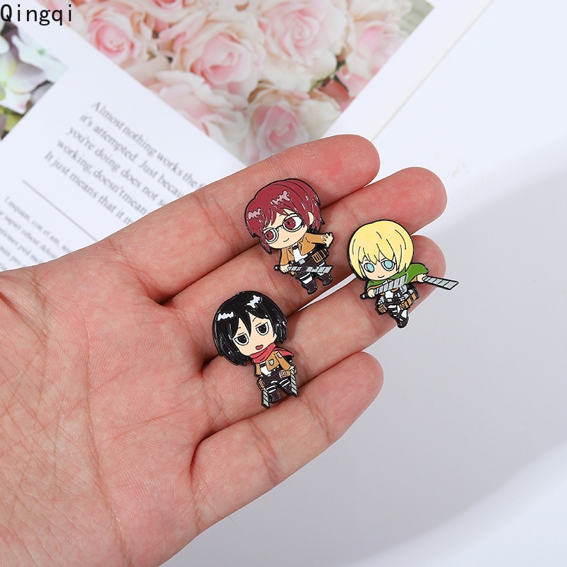 Bros Pin Enamel Desain Anime Attack on Titan Untuk Dekorasi Pakaian