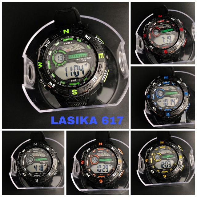 Jam tangan lasika 617 anti air sporty digital fashion warch diameter 5cm