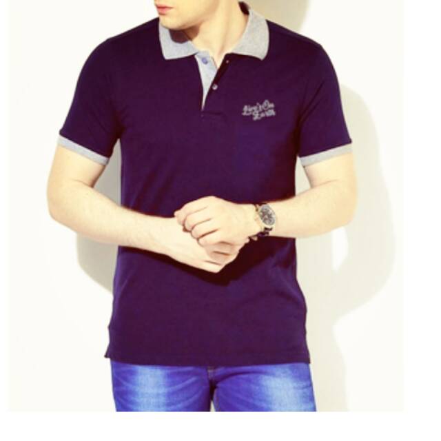 Polo Shirt Pria Levis Navy / Kaos Polo Kerah Wangki Shirt