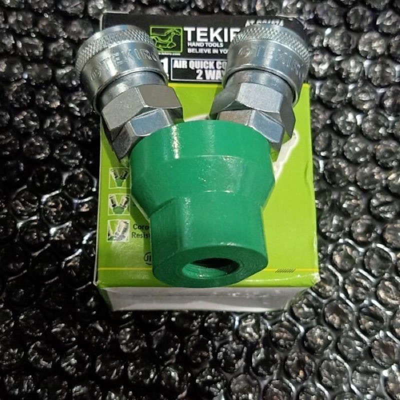 Tekiro Quick Coupler 2 Way - Kopler Sambungan Angin Kompresor Cabang 2 TEKIRO ORIGINAL