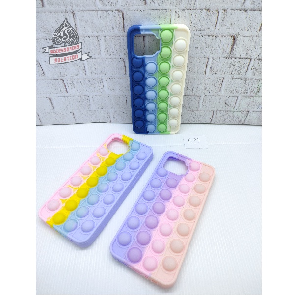 SILICONE CASE POP IT OPPO RENO 3 - CASE PENGHILANG STRESS PUSH IT BUBBLE CASE RAINBOW
