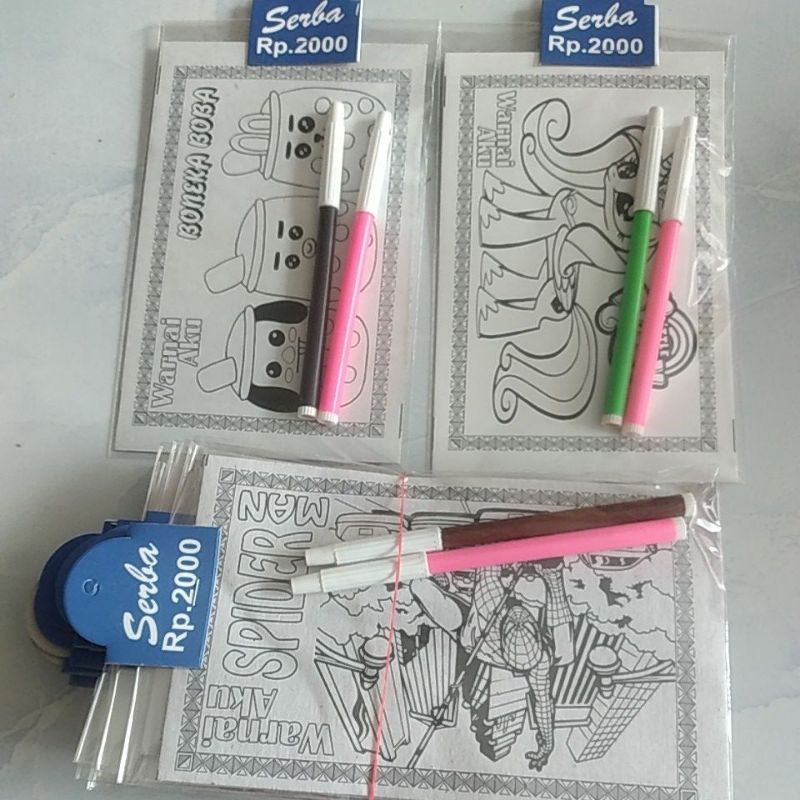 

Mainan anak mewarnai spidol isi2/gambar berpariasi. isi 10 pcs