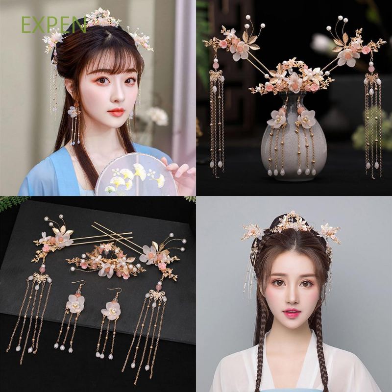 FerenHongXia 3pcs / Set Jepit Rambut Model Rumbai Untuk Aksesoris Pernikahan