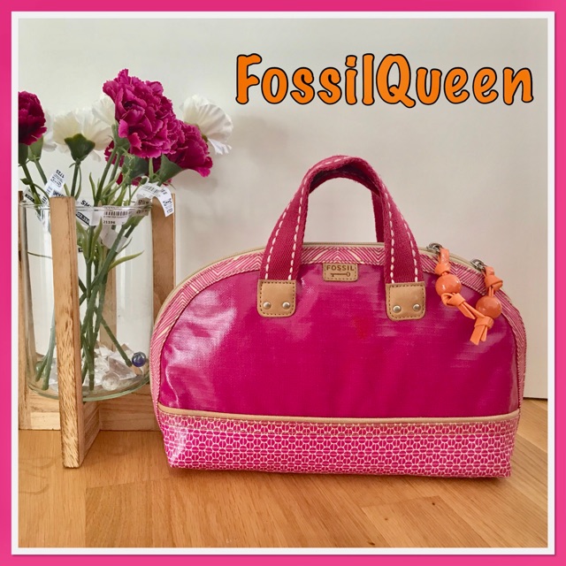 Tas FOSSIL PINK DOME Keyper Original Preloved Tote Bag