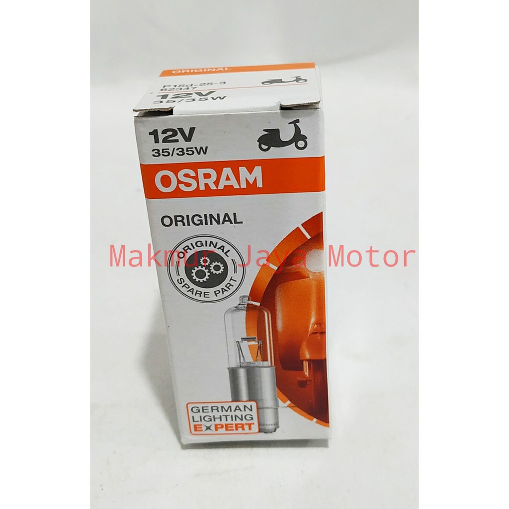 Osram Lampu Halogen GL Pro / Tiger 35W, Bohlam, Lampu Depan Motor 62347 (Dijamin Asli)