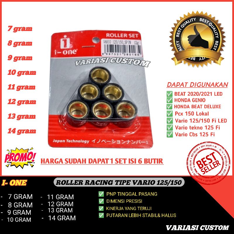 Roller Roler Racing ( 125 ) vario 150 Vario 125 PCX ADV Genio Beat Deluxe Scoopy 2021 8 9 10 11 12 13 Gram Gr Racing I One Original