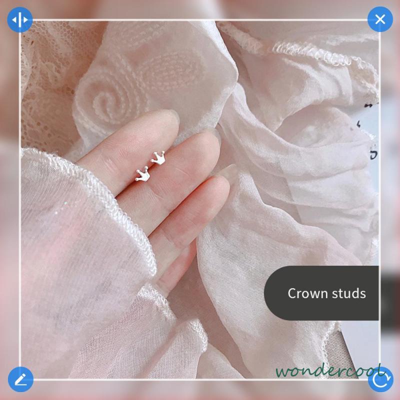 18K Emas anting korea Anting Tusuk untuk Wanita Aksesoris Fashion-Won