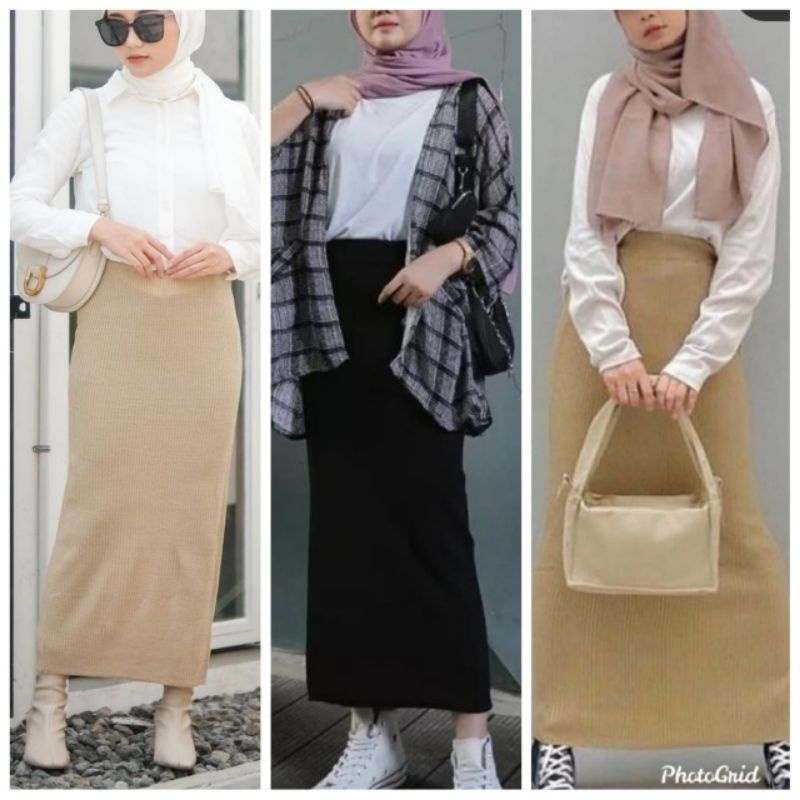 ROK SPAN RAJUT PANJANG/SPAN KNIT/ROK RAJUT