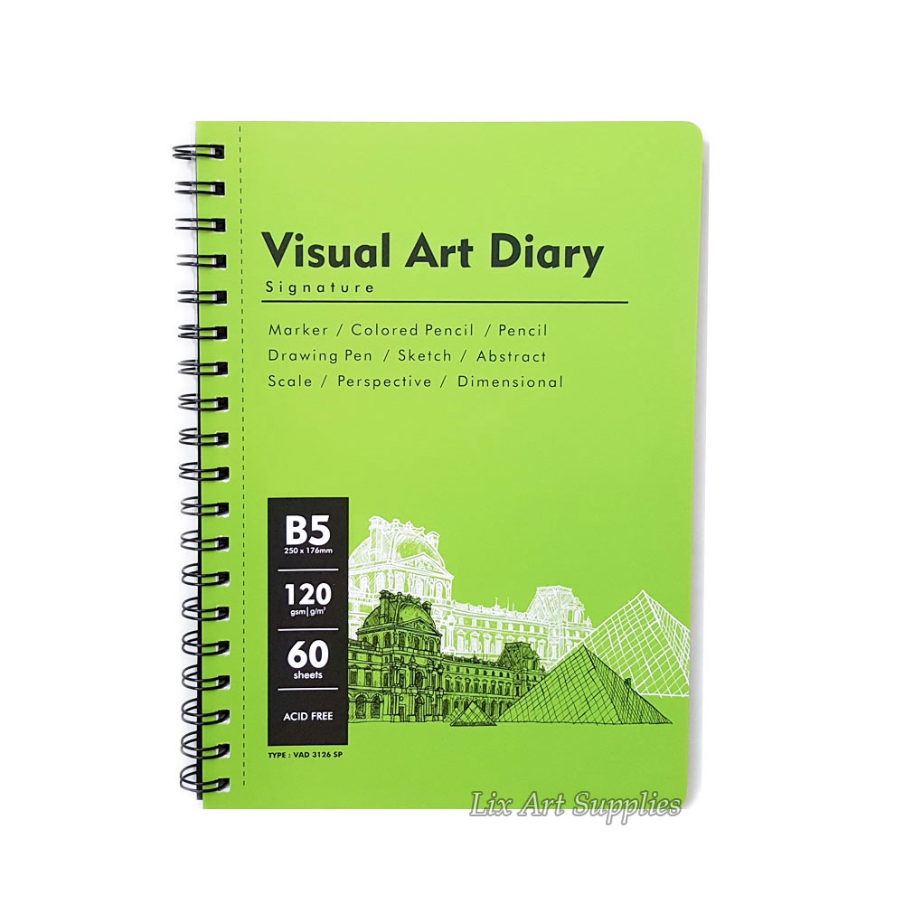 

V-Tec Visual Art Diary Spiral Sketchbook B5 - 60 lembar / 120 gsm