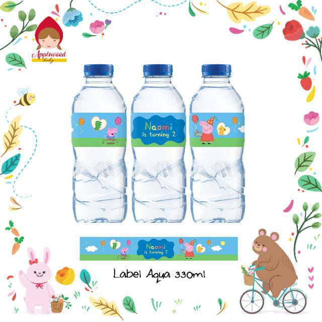 Label Aqua Botol Kecil 330ml