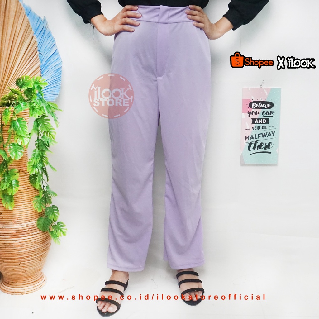 ilook | Kulot Highwaist Wanita Korean Style Bahan Creap | Vera Pant | Kulot Vera