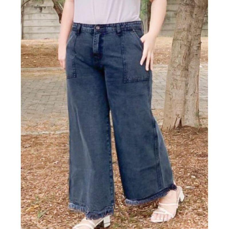 Celana Jeans Kulot Wanita Bawah Rawis Aqila