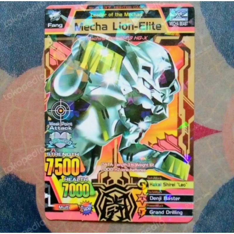 MECHA LION-ELITE Animal Kaiser S2 Ultra Rare BONUS BEBERAPA KARTU RANDOM
