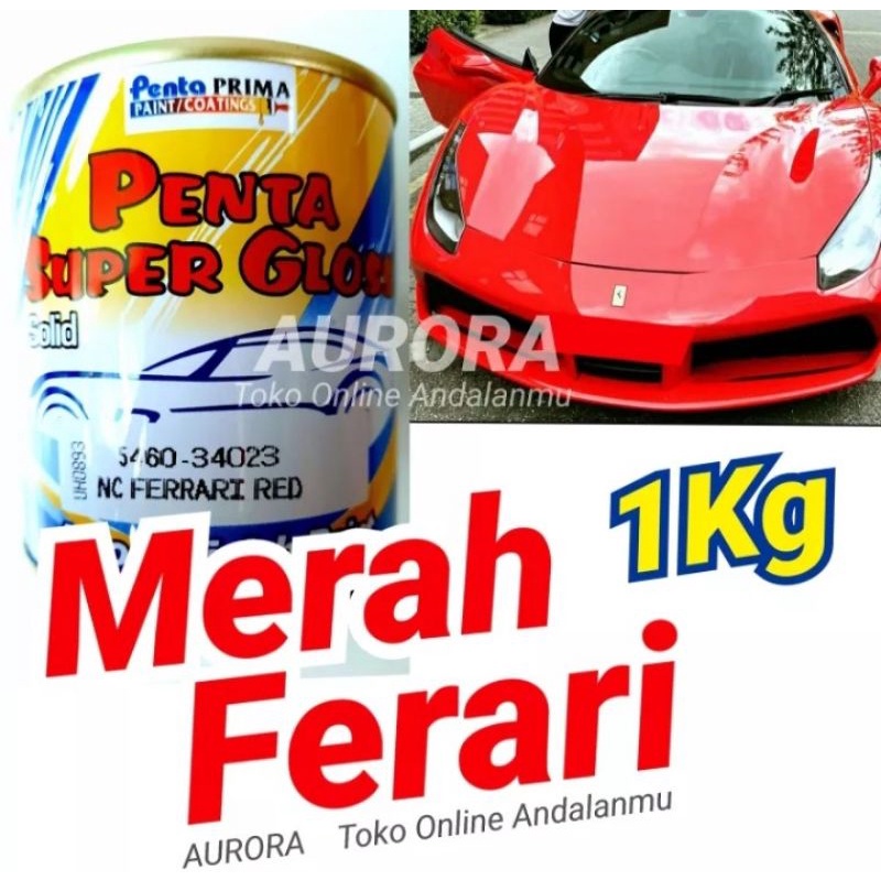 CAT MERAH FERARI 1 KG PENTA SUPERGLOSS FERRARI RED SOLID 1 KILO