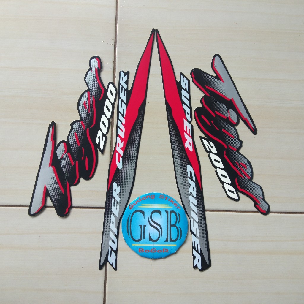 sticker motor honda tiger 2000 full hitam-silver