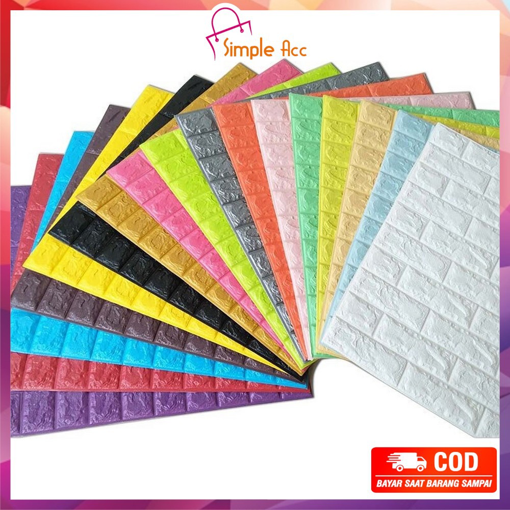 ~COD~ DO-C206 Wallpaper Dinding Foam 3D Kecil Motif Batu Bata/Walpaper Stiker Dinding Dekorasi Kamar-3