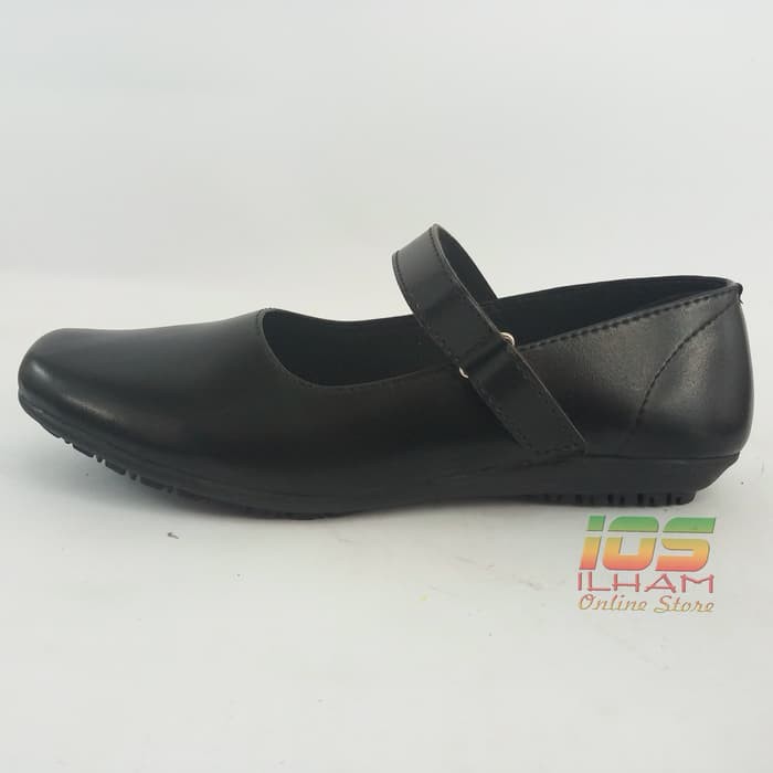 Guci Po2 Hitam Sepatu Pantofel Wanita Sekolah Paskibraka Size 36-40