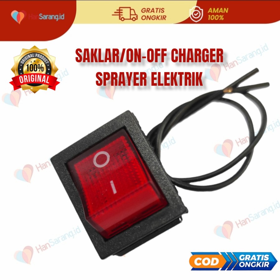 Saklar On OFF Switch dan Colokan Lubang Soket Cas Tangki Elektrik