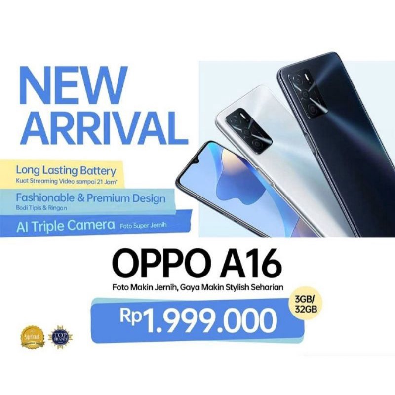 HP BARU OPPO A16 3GB/32GB & 4GB/64GB GARANSI RESMI 100% ORI-5