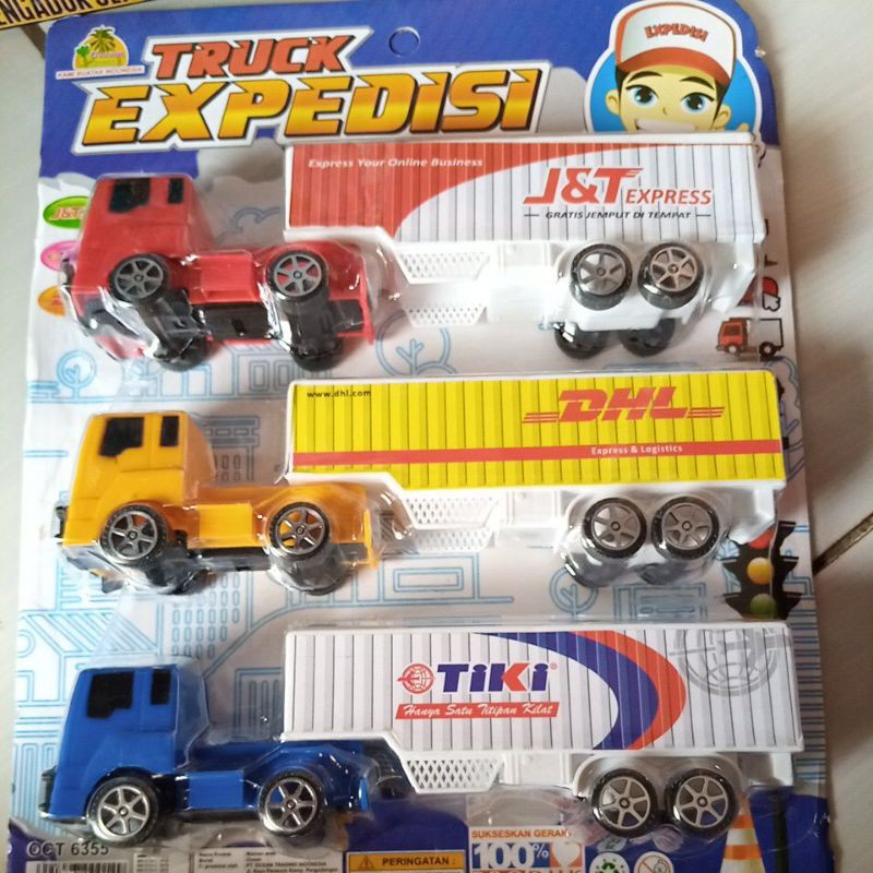 mainan truk expedisi jnt dhl tiki
