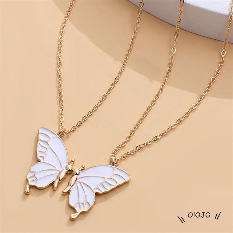 2pcs Kalung Rantai Dengan Liontin Kupu-Kupu Untuk Wanita - ol2