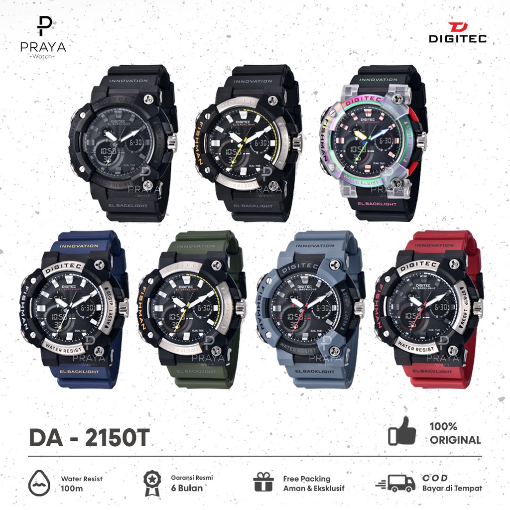 Jam Tangan Digitec Pria DA2150T 2150T Dual Time Original