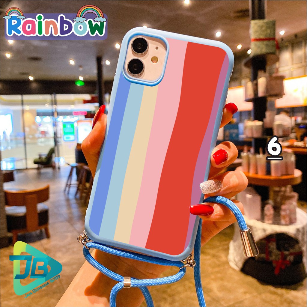 SOFTCASE SLINGCASE TALI LANYARD CANDY RAINBOW OPPO VIVO XIAOMI SAMSUNG REALME IPHONE ALL TYPE JB4764