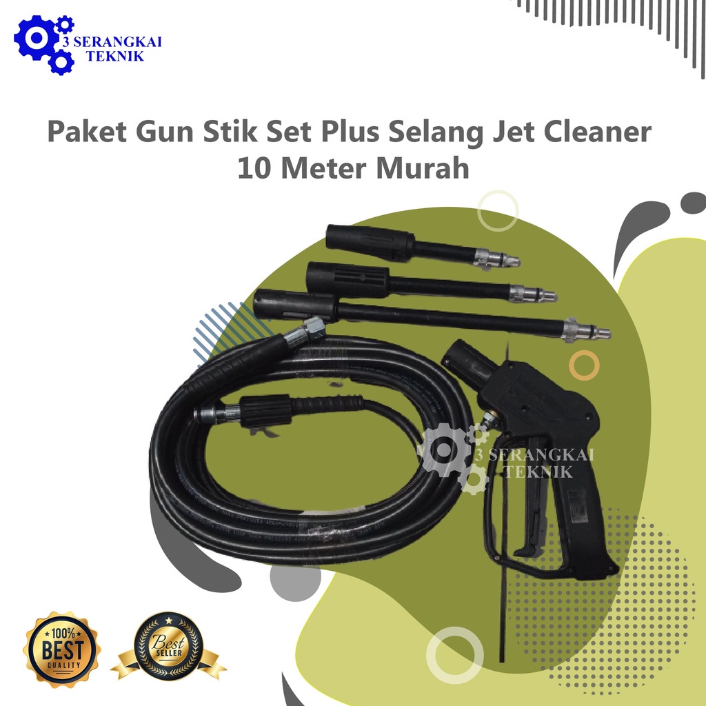 Paket Gun Stik Set Plus Selang Jet Cleaner 10 Meter Murah