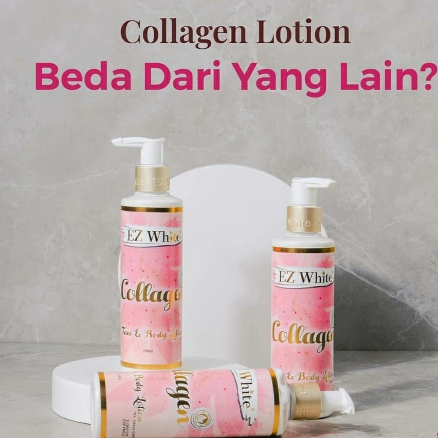 LOTION PEMUTIH EZ WHITE COLLAGEN FACE N LOTION 250ML ORIGINAL PEMUTIH BADAN PERMANEN PERAWATAN TUBUH