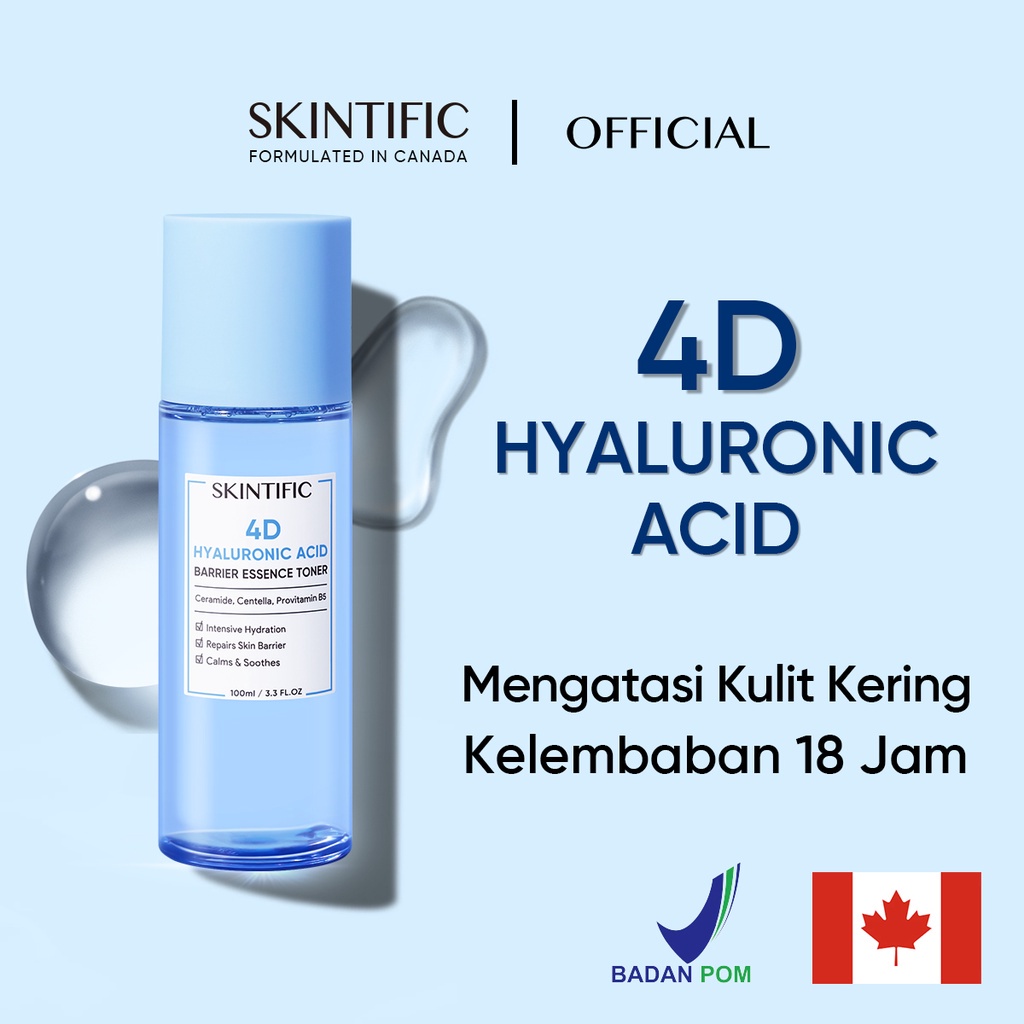 SKINTIFIC - 4D Hyaluronic Acid (HA) Barrier Essence Toner/Hydration Toner Defeat Dryness In10S 100ML