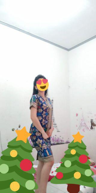 Qnunbatik Sarimbit/couple Batik Rok N Blus Santika Prodo Pendek Hitam
