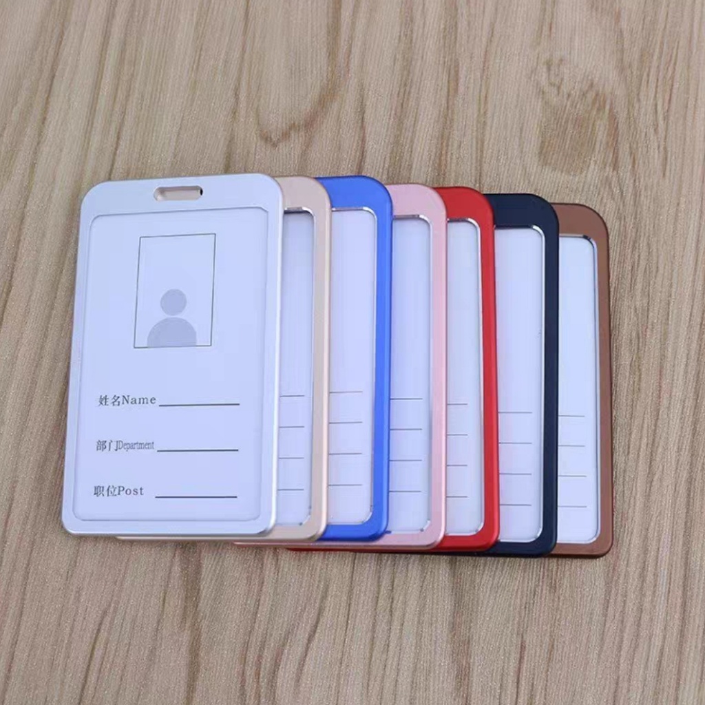 Minicart ID Card holder Aluminium / Name Tag Holder / Tempat ID Card Aluminium - Portrait