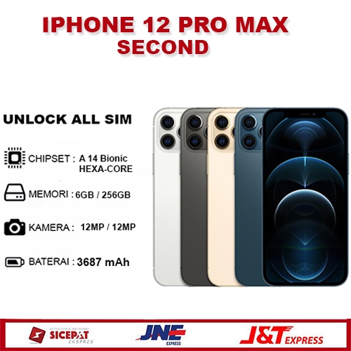 IPHONE 12 PRO MAX / IPHONE 12 PRO MAX 256GB SECOND / IPHONE 12 PRO MAX 128GB / IPHONE FULSET ORIGINAL / IPHONE 12 PRO MAX 128GB