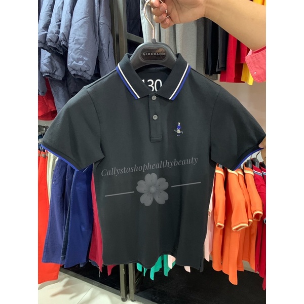 Giordano Polo Shirt Kids Tapered Fit Classic Navy New Sale