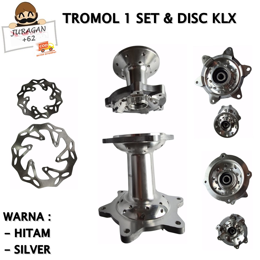 TROMOL KAWASAKI KLX DEPAN BELAKANG REM DISC HOLE 36 CAKRAM SUPERMOTO