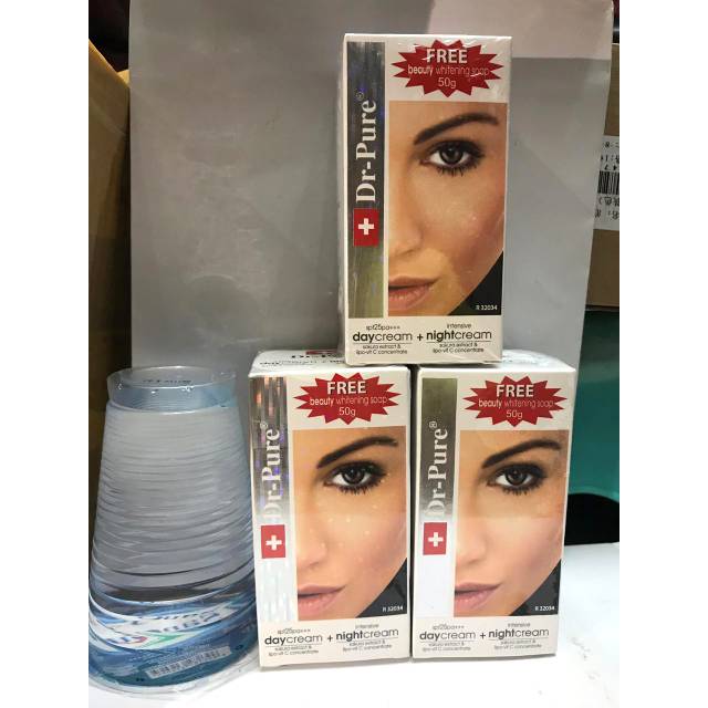 Dr. PURE DAY & NIGHT CREAM + SABUN WHITENING ASLI