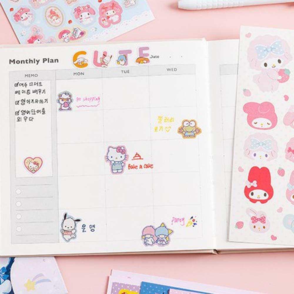 [Elegan] Kartun Stiker Set DIY Perekat Diri Siswa Hadiah Foto Cinnamoroll Jurnal Stiker Tangan Dekorasi Akun