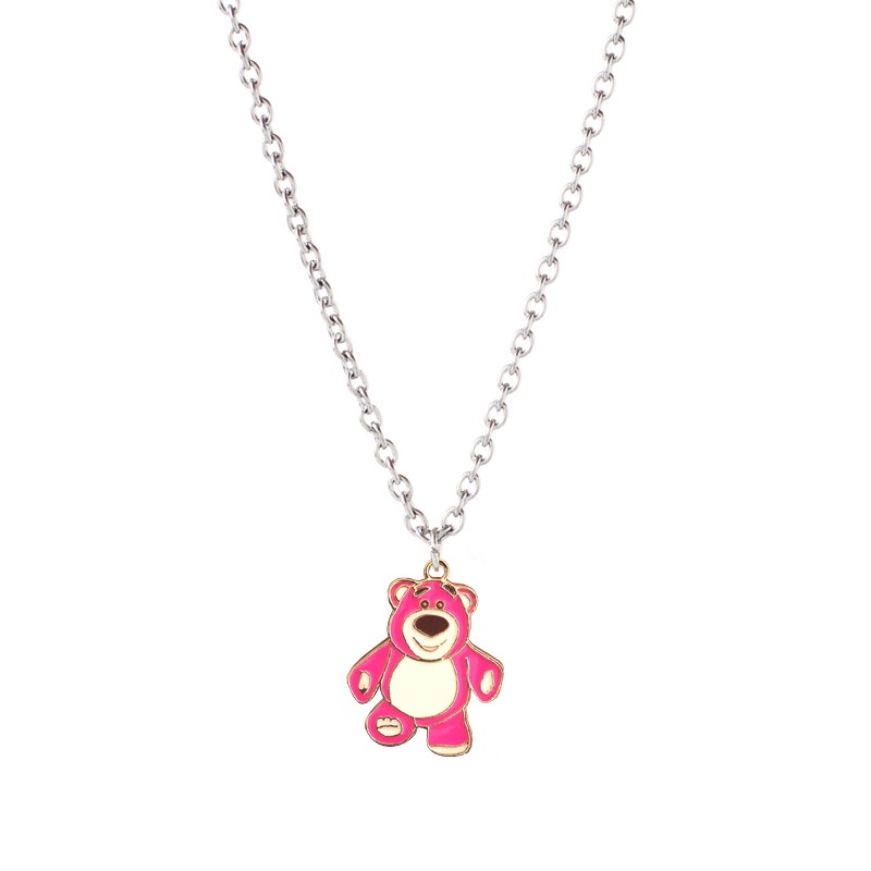 Jepang Korea kartun strawberry bear kalung pasangan lucu disco menari tanah kuchao hip hop sweter ra