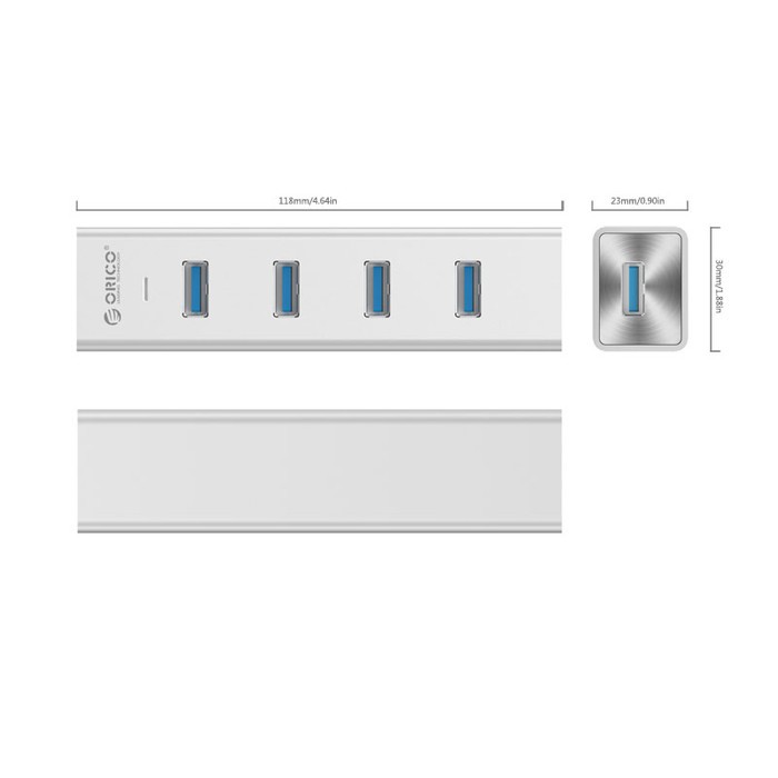 ORICO H4013-U3-SV Alumunium 4 Ports USB3.0 HUB