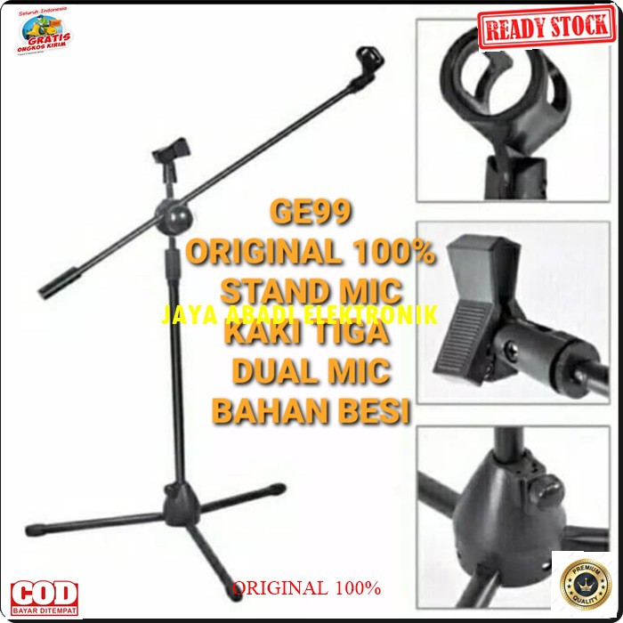 G99  STAND MIC BESI 1.7 METER TIANG MIK KAKI TIGA TRIPOD HOLDER STANDING MIKROPHONE PENYANGGA UNIVERSAL MIKROPHONE PEGANGAN TEMPAT GANTUNGAN KARAOKE VOKAL STUDIO AUDIO SOUND SYSTEM PROFESIONAL PRO STAND MIK KAKI TIGA BESI BISA SEGALA JENIS MIK