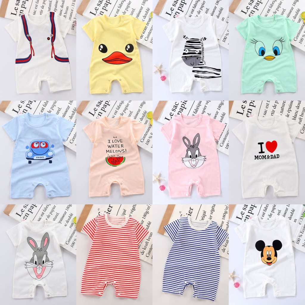 BABY STORE01 - ROMPER BAYI LAKI-LAKI/PEREMPUAN LENGAN PENDEK TULISAN BABY JUMPER PAKAIAN BAYI