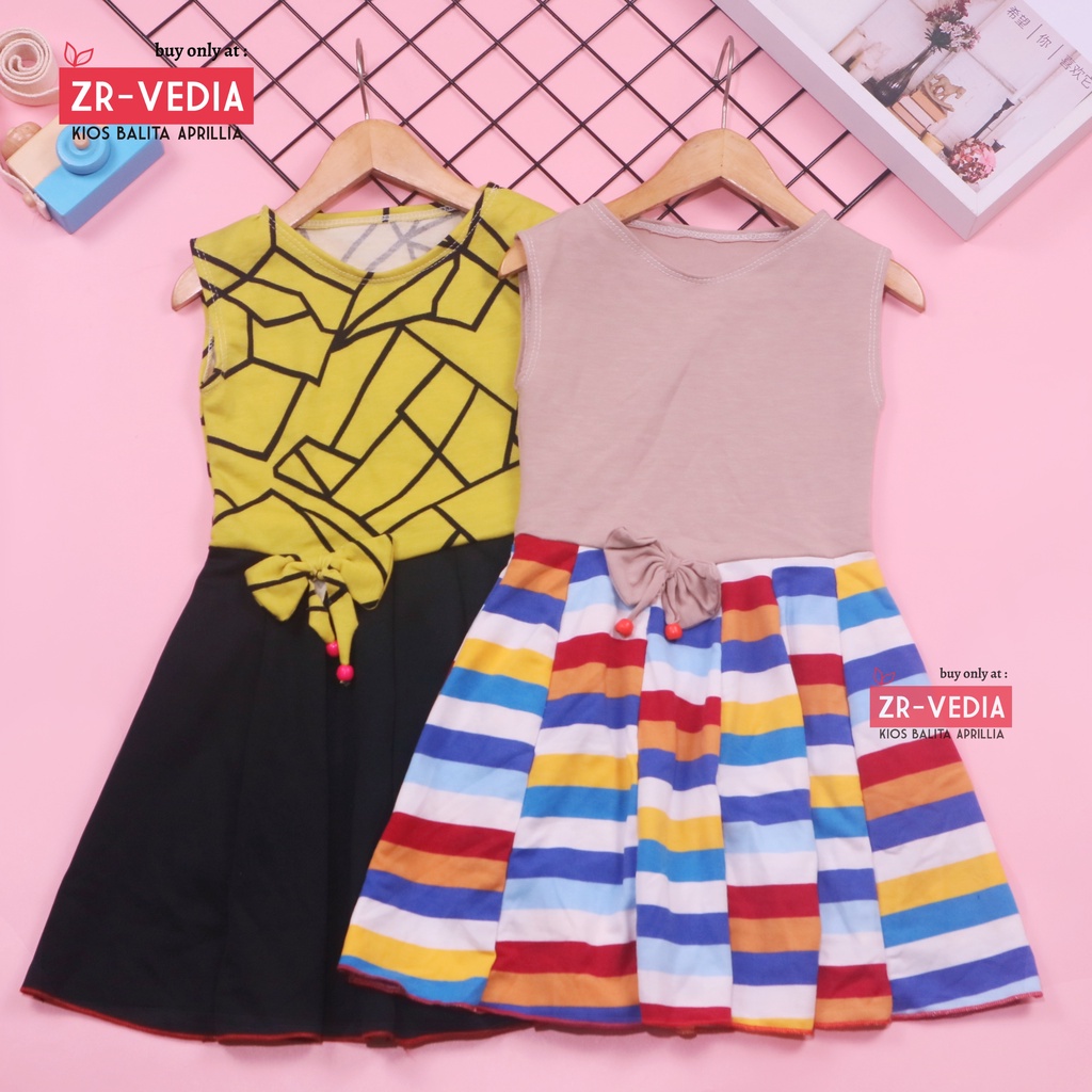 Dress Angel uk 1-4 Tahun / Dres Anak Perempuan Cewek Baju Motif Murah Casual Pesta Yukensi Adem