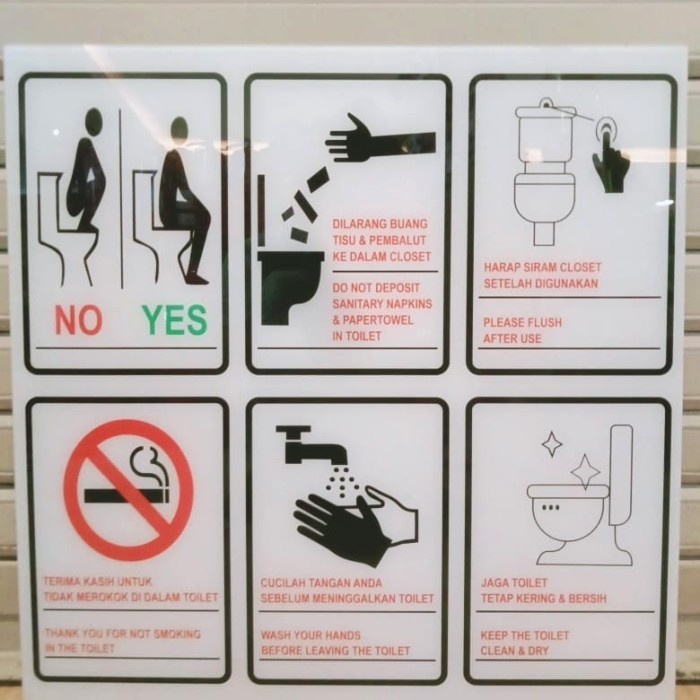 

SIGN AKRILIK TATA CARA PENGGUNAAN TOILET UKURAN 40X40